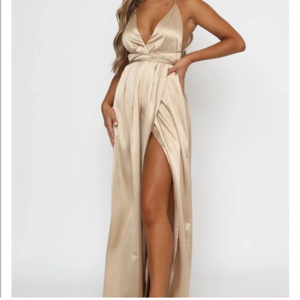 WHITE FOX ENDLESS LOVE MAXI CHAMPAGNE NWT SMALL - Picture 5 of 5